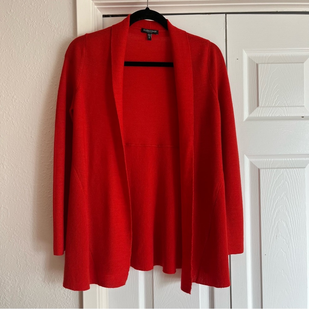 EILEEN FISHER | Petite Res Merino Wool Drape Cardigan Sweater - Picture 2 of 11